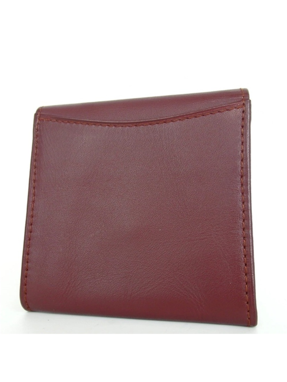 Cartier Burgundy Leather Wallet with Gold Corner Hardware - Picture 2 of 9